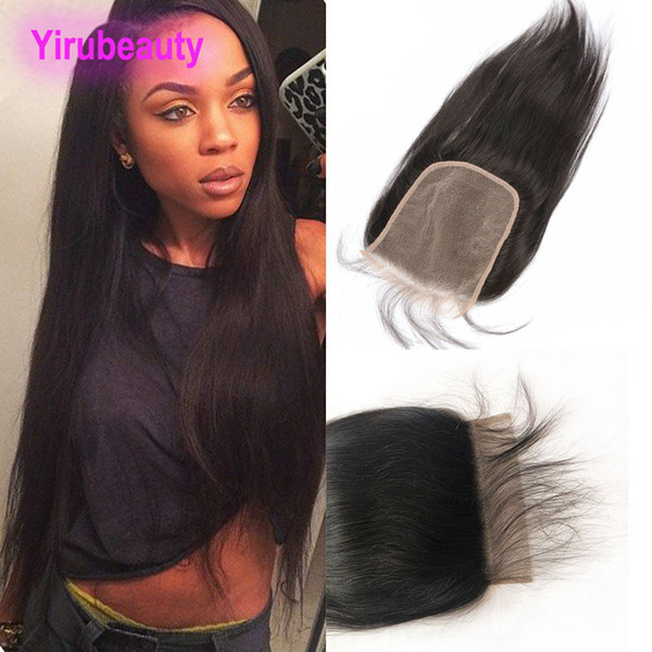 Malaysian 9A Cambodia Virgin Hair 6*6 Lace Closure Straight Human Hair Closure With Baby Hair Middle Three Free Part 55-110g/piece