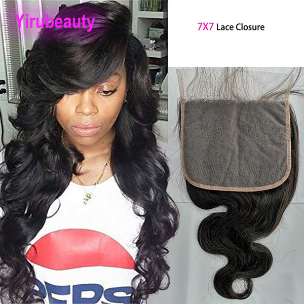 Brazilian Virgin Hair 8-26inch 7X7 Lace Closure Body Wave Human Hair Natural Color Seven By Seven Closure Body Wave