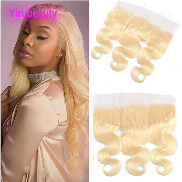 Peruvian Virgin Hair Lace Frontal Body Wave 613# Color Human Hair 13X4 Lace Frontal With Baby Hair 613# Color Body Wave