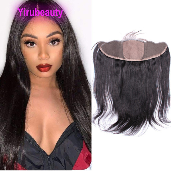 Indian Virgin Human Hair 13X4 Lace Frontal Silk Base Hair Straight Natural Color 10-22inch 13*4 Frontal With Baby Hair