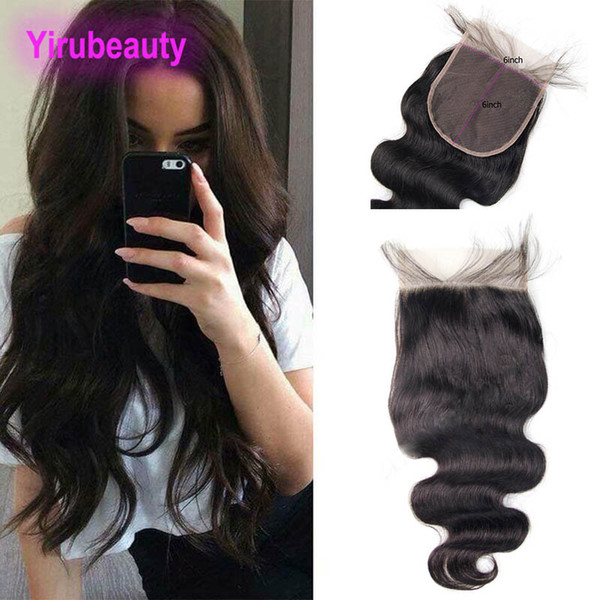 Peruvian Unprocessed Human Hair 6X6 Lace Closure Body Wave Remy Hair Closure Middle Three Free Part Nautral Color From Yirubeauty