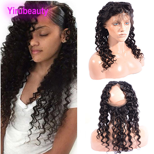 Peruvian Virgin Human Hair 360 Lace Frontal Deep Wave Pre Plucked Hair Extensions With Baby Hair From Yiruhair