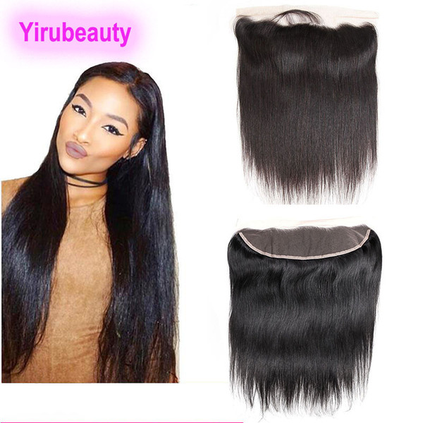 Malaysian 13X4 Lace Frontal Straight Hair Free Part Ear To Ear 13 by 4 Lace Color Middle Brown Human Hair