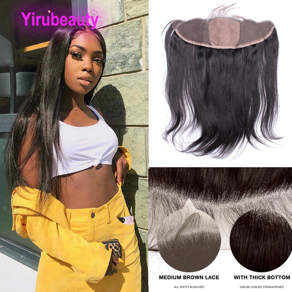 Brazilian Virgin Hair 13X4 Lace Frontal Silk Base Closure Straight 13 By 4 Frontals Natural Color Silk Base Lace 100% Human Hair