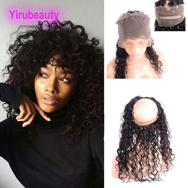 Peruvian Virgin Hair Lace Frontal 360 Free Part 8-22inch Wet And Wavy Unprocessed Human Hair Lace Closure Water Wave