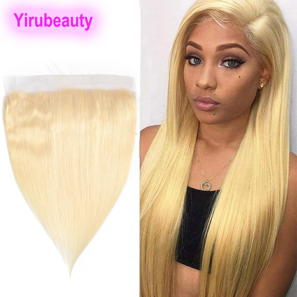 Brazilian Virgin Hair 13X4 Lace Frontal 613# Blonde Remy Human Hair Silky Straight 10A Pre Plucked 13x4 Lace Frontal 8-22inch Straight