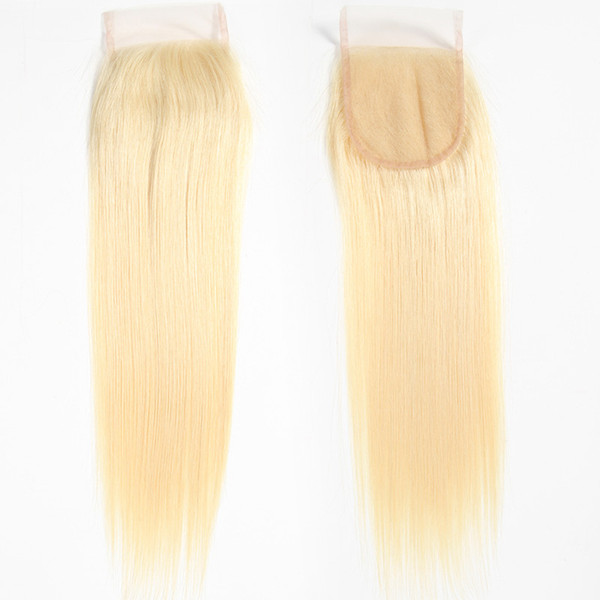 Virgin Brazilian Hair Closure 613 Blonde 4X4 Lace Cloure Straight Body Indian Peruvian Malaysian Human Hair Extensions