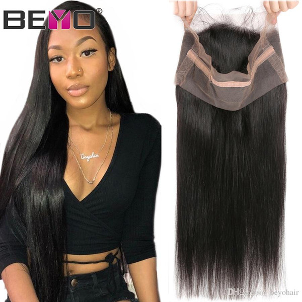 360 Lace Frontal Closure Brazilian Hair Straight Lace Closure Cuticle Aligned Hair Top Closure Human Hair Lace Frontal Pre Plucked Beyo