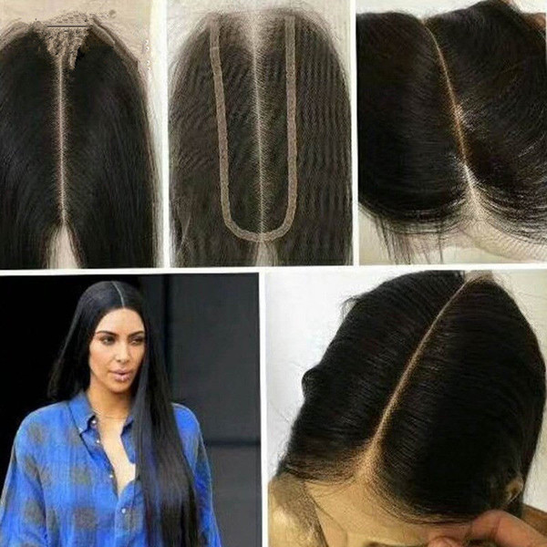 2*6 Brazilian Straight Hair Closure With Baby Hair Middle Part Swiss Lace Remy Human Hair Natural Color Free Shipping 6