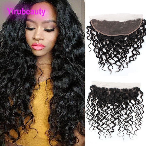 Indian Virgin Human Hair 13x4 Lace Frontal Water Wave With Baby HairLace Frontal Wet And Wavy Human Hair Top Closures