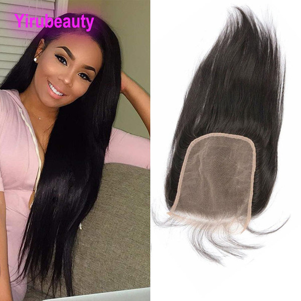 Peruvian 100% Unprocessed Human Hair Closure With Baby Hair 6X6 Lace Closure Natural Color 8-20inch Middle Three Free Part