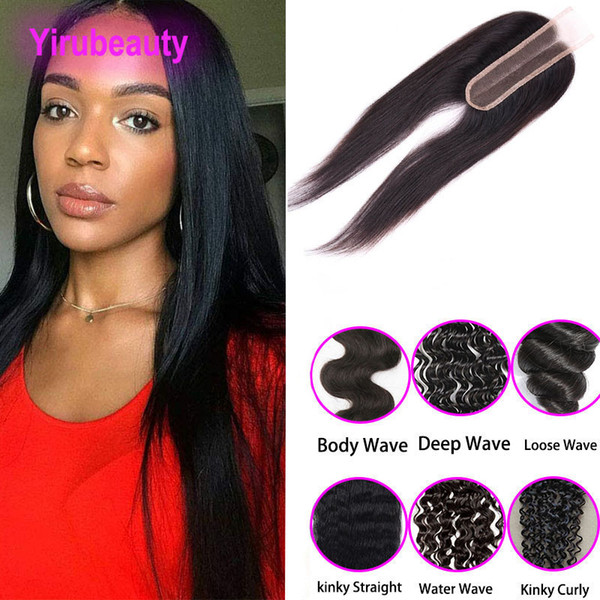 Indian Lace Closure 2X6 Human Hair Extensions Straight Deep Wave Body Loose Kinky Top Closure 2*6 Lace Closure With Baby Hair