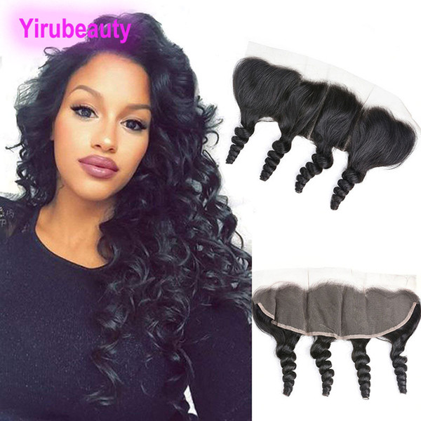 Malaysian Virgin Hair Loose Wave 13X4 Lace Frontal Closure Ear To Ear Free Part With Baby Hair 8-20inch Loose Wave