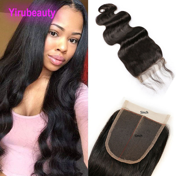 Peruvian Virgin Hair Cambodia 5X5 Lace Closure Body Wave Human Hair Top Closures 8-20inch Natural Black Body Wave 5*5 Closure With Baby Hair