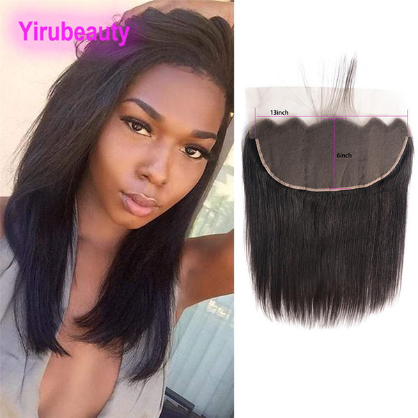 Peruvian Unprocessed Human Hair 8-22inch Ear To Ear Natural Color 13X6 Lace Frontal Straight Lace Frontal Closure Silky Straight