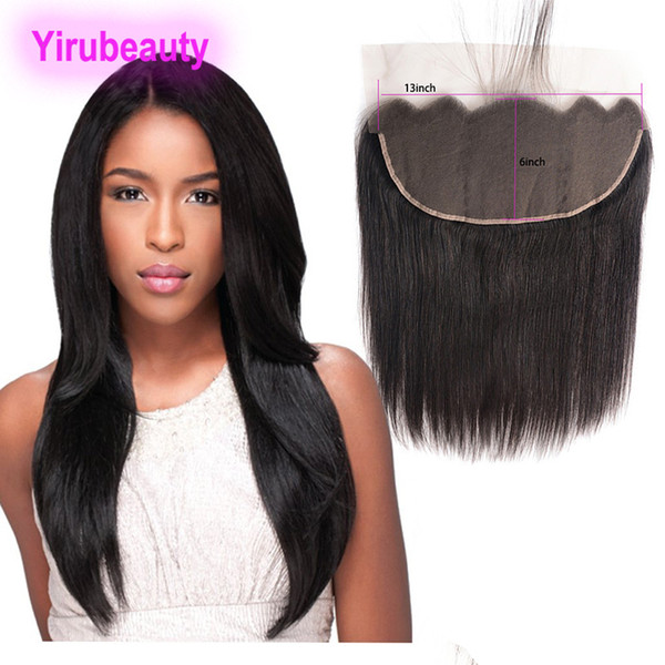 Raw Indian Virgin Hair 13 By 6 Lace Frontal Pre Plucked Straight Remy 13X6 Lace Frontal Nautral Color Yirubeauty 8-22inch