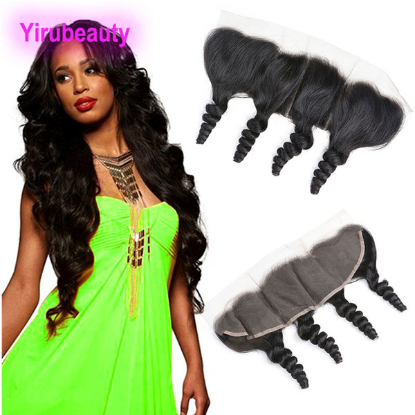 Indian Raw Virgin Hair 13X4 Lace Frontal Loose Wave Indian Free Part Lace Frontal Closure Mink Human Hair Natural Color