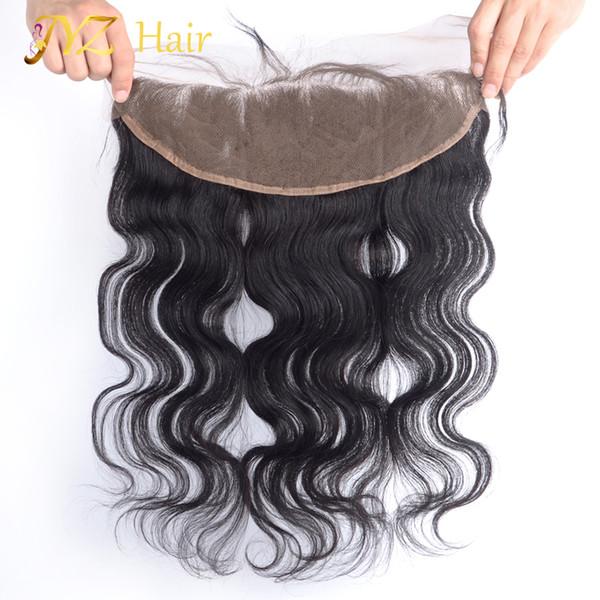 JYZ Lace Frontal Closure Peruvian Hair Body Wave 13x4 Ear To Ear Lace Frontal Hand Tied Human Hair Frontals Bleached Knots