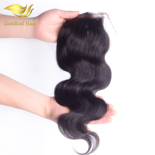 Top Lace Closure Body Wave Natural Color Virgin Hair Bleached Knots 4x4 Swiss Lace Brazilain Peruvian Malaysian Indian Lace Closure