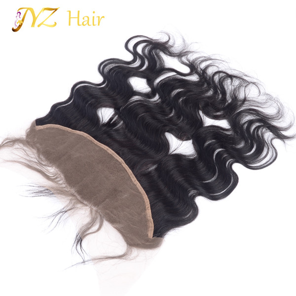 JYZ Virgin Brazilian Body wave 13x4 Lace Frontal Closure Bleached Knots With Baby Hair Can Be Dyed Frontal Ear to Ear In Stock