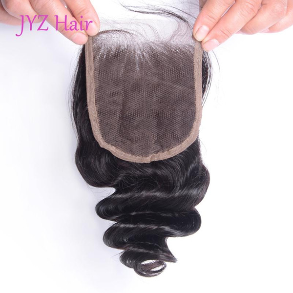 Malaysian Brazilian Peruvian Indian Human Hair Lace Closures Loose Wave 4x4 Closure 100% Unprocessed Virgin Human Hair Closure