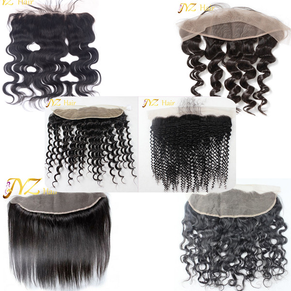 JYZ Lace Frontal Closure Bleached Knots With Baby Hair Can Be Dyed Frontal Ear to Ear Body Loose Deep Wave Straight Curly