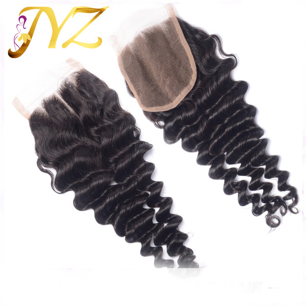 Cheap Malaysian Curly Hair Closure Kinky Curly Closure Malaysian Virgin Hair Free Part Closure Brazilian Peruvian Indian Kinky Curly