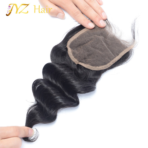 JYZ Malaysian Lace Closure 8-20inch 100% unprocessed loose wave human hair closure Free/Middle/3 Part natural wet and wavy