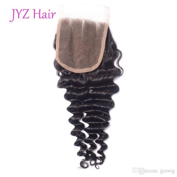 Beautiful Human Hair Deep Wave 4X4 Swiss Lace Closure With Baby Hair In Stock Brazilian Malaysian Indian Peruvian Virgin Human Hair Closures