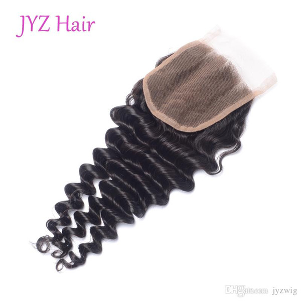 Top Quality Brazilian Indian Peruvian Malaysian Cheap Virgin Hair With Closure 100% Human Hair 4x4 Closure Deep Wave Lace Closure