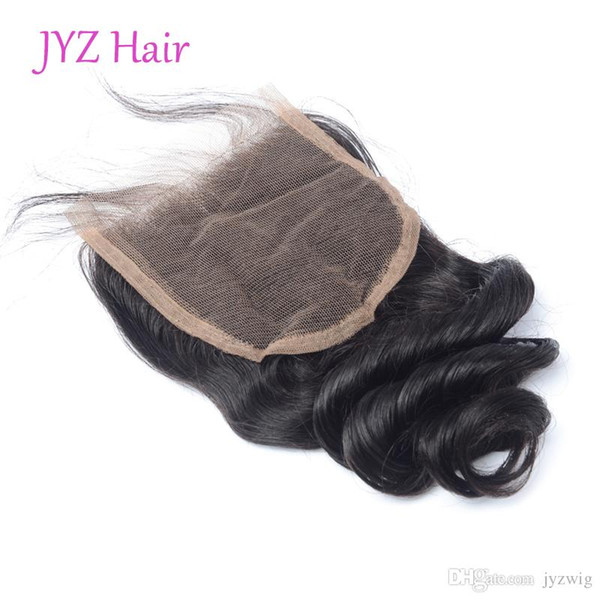 Unprocessed 4x4 Lace Closure Bleached Knots Brazilian Peruvian Indian Malaysian Loose Wave Human Hair Closure With Baby Hair Free Shipping