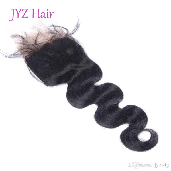 Brazilian Peruvian Malaysian Indian 13x4 Lace Frontal Body Wave Human Hair Closure Silk Base Hand Tied Non-Remy Hair Free Part Baby Hair