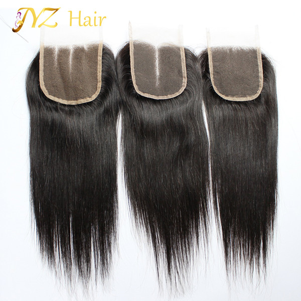 JYZ Unprocessed Malaysian Virgin hair straight Lace closure free/middle/three part closure 4x4 inch Malaysian straight Closure