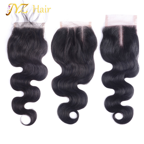 JYZ New Brazilian Virgin Hair Lace Closure Grade Top Body Wave Closure 1pcs Human Wave Hair Weave 4*4 Cheap Top Closure