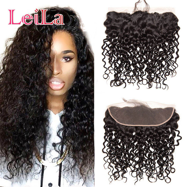 Malaysian Virgin Hair 13X4 Lace Frontal Water Wave Curly Human Hair Ear To Ear Natural Color Wet And Wavy Lace Frontal