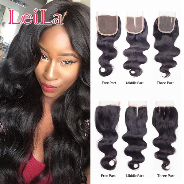 Lace Closure Body wave Indian Top Lace Closure Hair Extension 4inch*4inch Unprocessed Virgin 100% Human Hair Handmade beauty hair