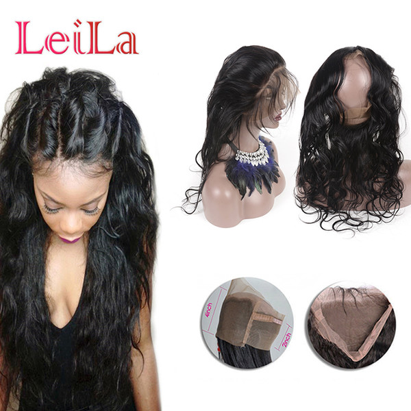 Pre Plucked 360 Lace Frontal Body Wave Unprocessed Human Hair Natural Hairline Malaysian 360 Lace Frontal Closure Hair Weave