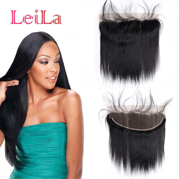 Indian Human Hair 13X4 Lace Frontal Closure Silk Straight Hair With Baby Hair Lace Frontal Natural Color From Leila