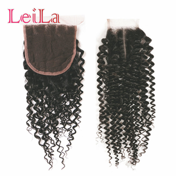 Leila Hair Peruvian Hair Body Loose deep Wave 4*4 Lace Closure 100% Human Hair Natural Color Non Remy Free/Middle/Three Part Closure