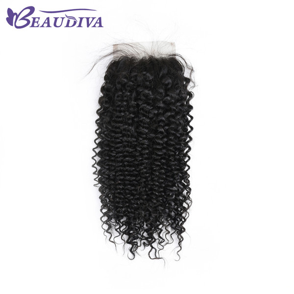 CHeap Unprocessed Brazilian Kinky Culry Human Hair Lace Closure 4*4 Free/Middle/Three Part Swiss Lace Culry Brazilian Hair Free Shipping