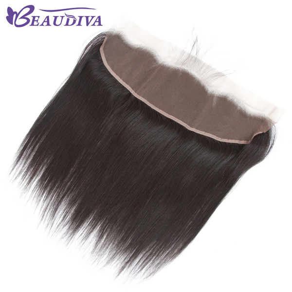 Beaudiva 13x4 Brazilian Straight Hair Lace Frontal Free Part 100% Human Hair 8-20 inch Natural Color Virgin Hair Free Shipping