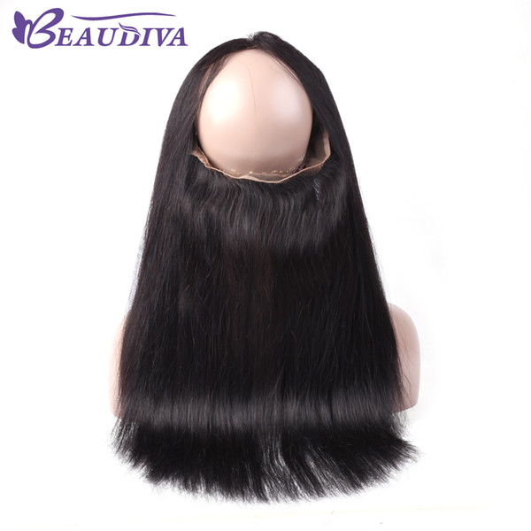 Beaudiva Hair 360 Full Lace Frontal 8a Virgin Peruvain Straight Hair 360 Lace Frontal Closure 10-20inch Free Part 100% Human Hair Wholesale