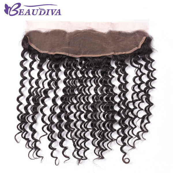 Beaudiva 13x4 Lace Frontal Closures deep Wave Brazilian Hair Ear to Ear Lace Frontal With Baby Hair