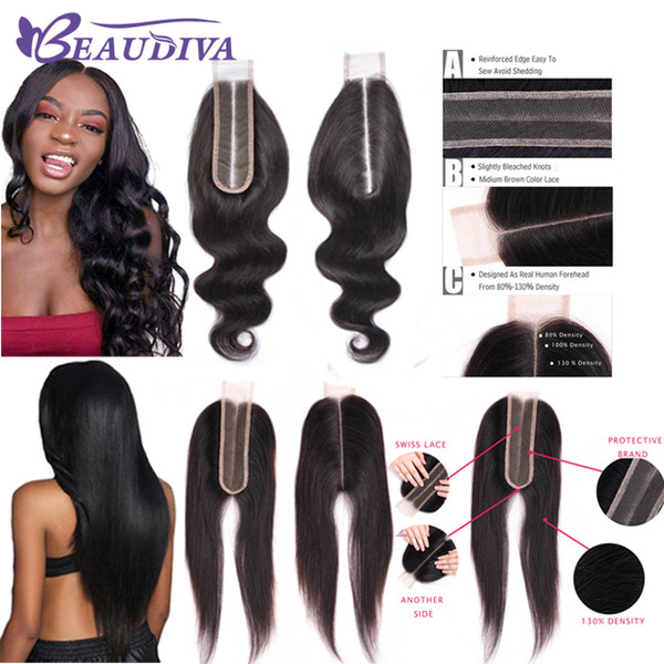 Malaysian Human Hair 2X6 Lace Closure Middle Part Straight body Virgin Hair 2 By 6 Lace Closure 8-18inch Silky Straight