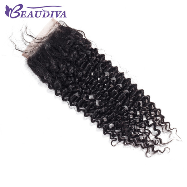 Malaysian Kinky Culry Virgin Hair Lace Closure 4*4 Free/Millde/Three Part Unprocessed Culry Malaysian Human Hair Closure with Baby Hair