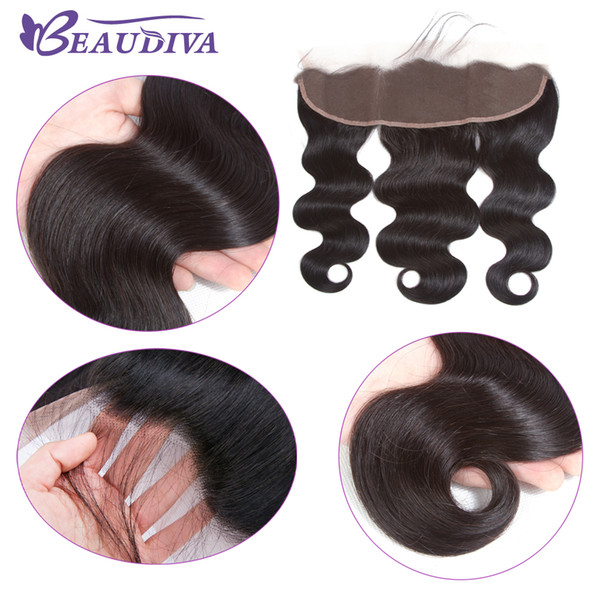 BEAUDIVA Malaysian Body Wave 13*4 Lace Frontal Ear to Ear Free Part 100% Human Hair Lace Frontal Closure Natural Color Unprocessed Hair