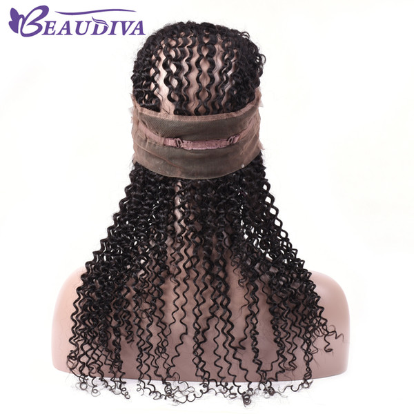 Peruvian Virgin Hair Kinky Culry 360 Lace Frontal Closure With Baby Hair 100% Peruvian Culry Human Hair Free Part No Shedding 