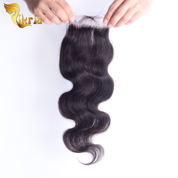 Body Wave Brazilian Indian Peruvian Malaysian Virgin Human Hair 4x4 Lace Closure Three Part Middle Part Free Part Body Wave Lace Closure