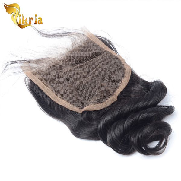 Loose Wave 4x4 Human Hair Weaves Closure Brazilian Virgin Hair Indian Peruvian Malaysian Weaves Closure Remy Human Hair