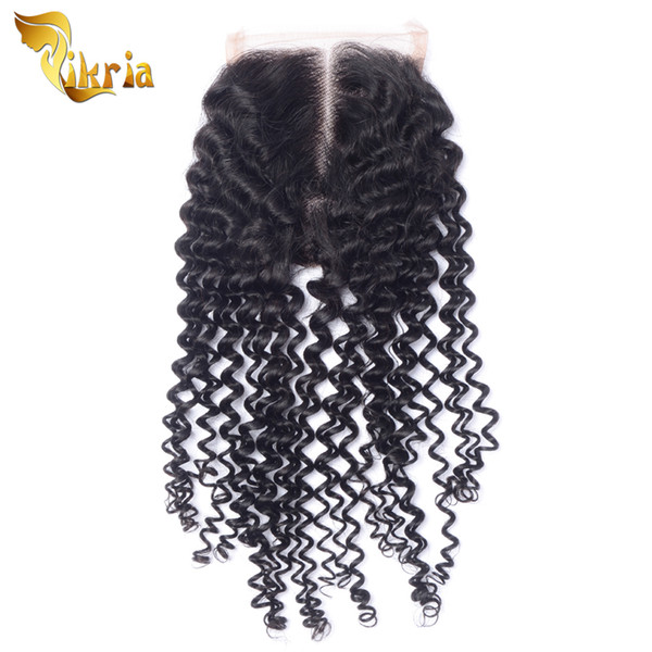 Unprocessed 4x4 Lace Closure Bleached Knots Brazilian Peruvian Indian Malaysian Kinky Human Hair Closure With Baby Hair Free Shipping